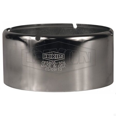 Dixon King Crimp Round Short Ferrule, 8 in Nominal, 4-1/4 in L, 0.12 in Thick, Carbon Steel, Domestic CFS800-2CS